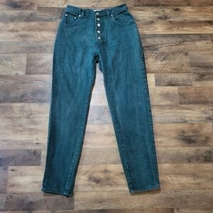 Vintage 90s Women’s Jordache Original Jeanjer Green Button Fly Jeans Size 13/14
